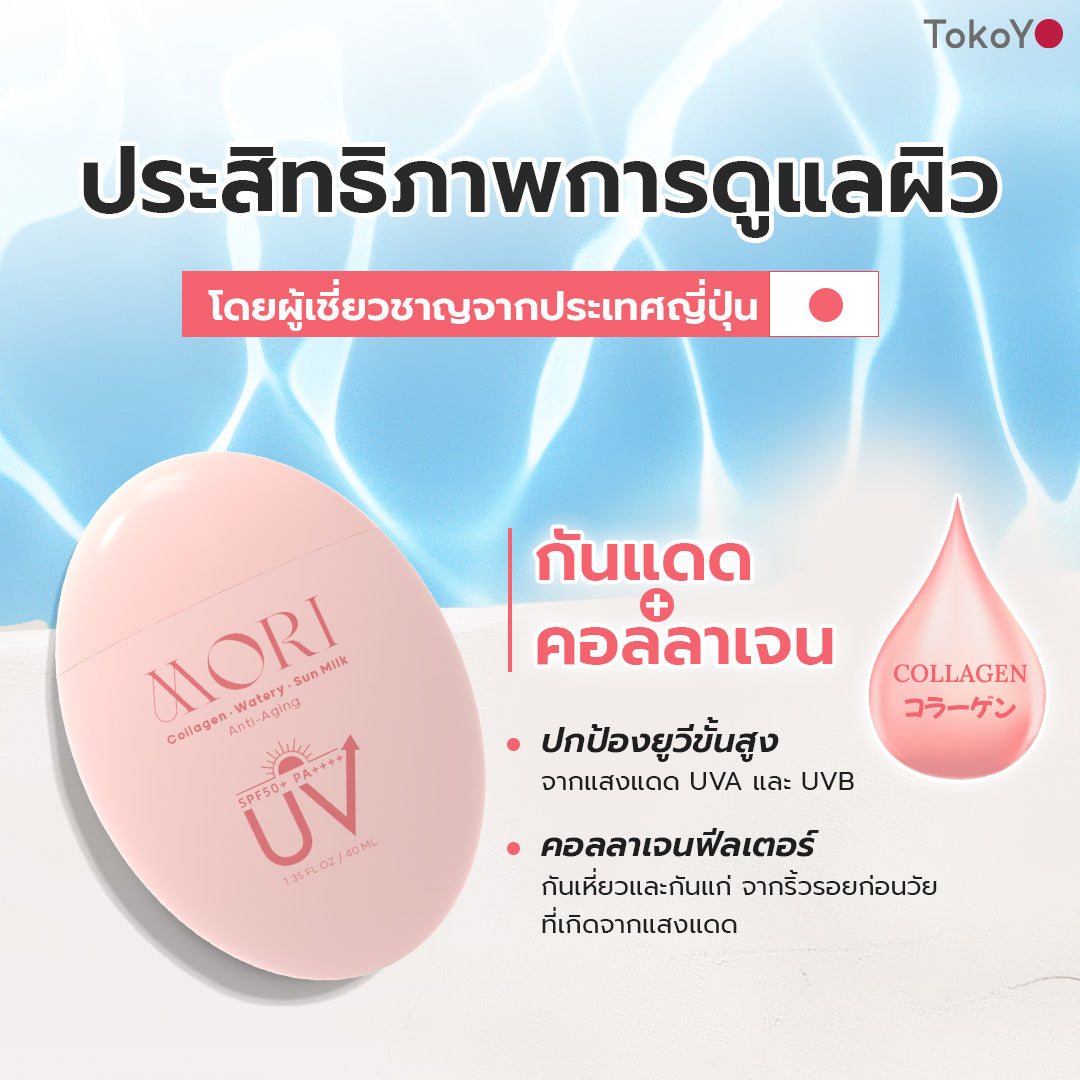 [เซตผิวกลาสสกินตลอดกาล] โมริ เรตินอล อัลตร้า เฟิร์มมิ่ง คลีนเซอร์ 100 g. - 1 ชิ้น + โมริ แอสตาแซนธิน ลิฟท์ มอยส์ โลชั่น 120 ml.  - 1 ชิ้น + โมริ คอลลาเจน วอเตอร์รี่ ซัน มิลค์ SPF 50+ PA++++ - 1 ชิ้น
