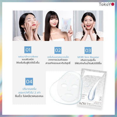 [เซต 6 ชิ้นสุดคุ้ม]MORI 7mins brightening mask | โมริ มาสก์ 7 นาที สูตรผิวกระจ่างใส | モリ 7分 ブライトニングマスクパック - 3*2 [6 ชิ้น]