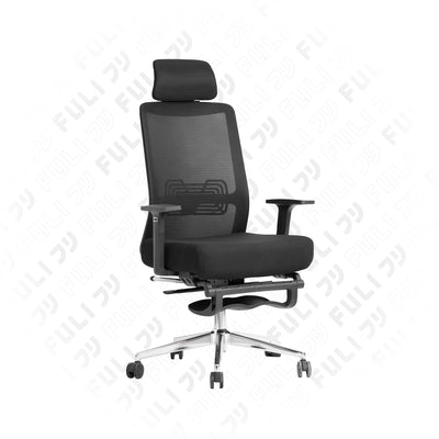 เซตนั่งเพลินนวดคอเย็นสบาย | FULI X9 Memory Foam ErgoMesh Office Chair - Black + Cool Tech Massage Neck Pillow