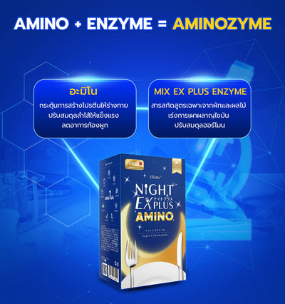 [2 กล่อง] Dietto Night Ex Plus Amino | ไนท์ อีเอ็กซ์ พลัส อะมิโน ผลิตภัณฑ์เสริมอาหาร 30 เม็ด | ダイエット ナイトEXプラス ナイトアミノ酸 30錠入り - 2 กล่อง 60 แคปซูล