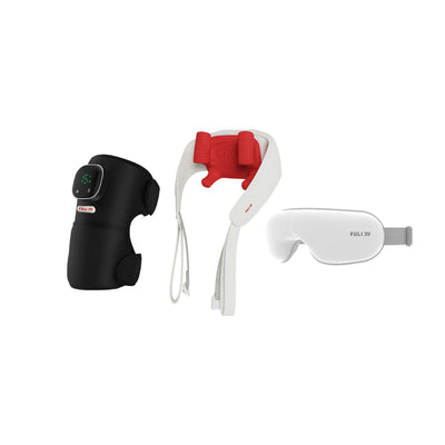 เซตคลายเมื่อยนวดตรงจุด | FULI ThermoFlex Knee Massager + FULI Neck and Shoulder Massager + FULI Smart Eye Massager Lite