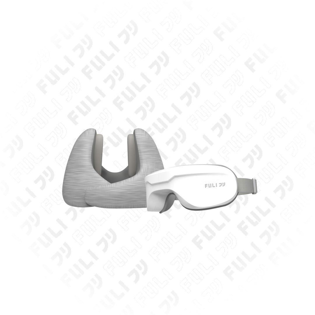 เซตเงียบสนิทสบายตา | FULI Noise Cancelling Ergo Neck Pillow + FULI Smart Eye Massager