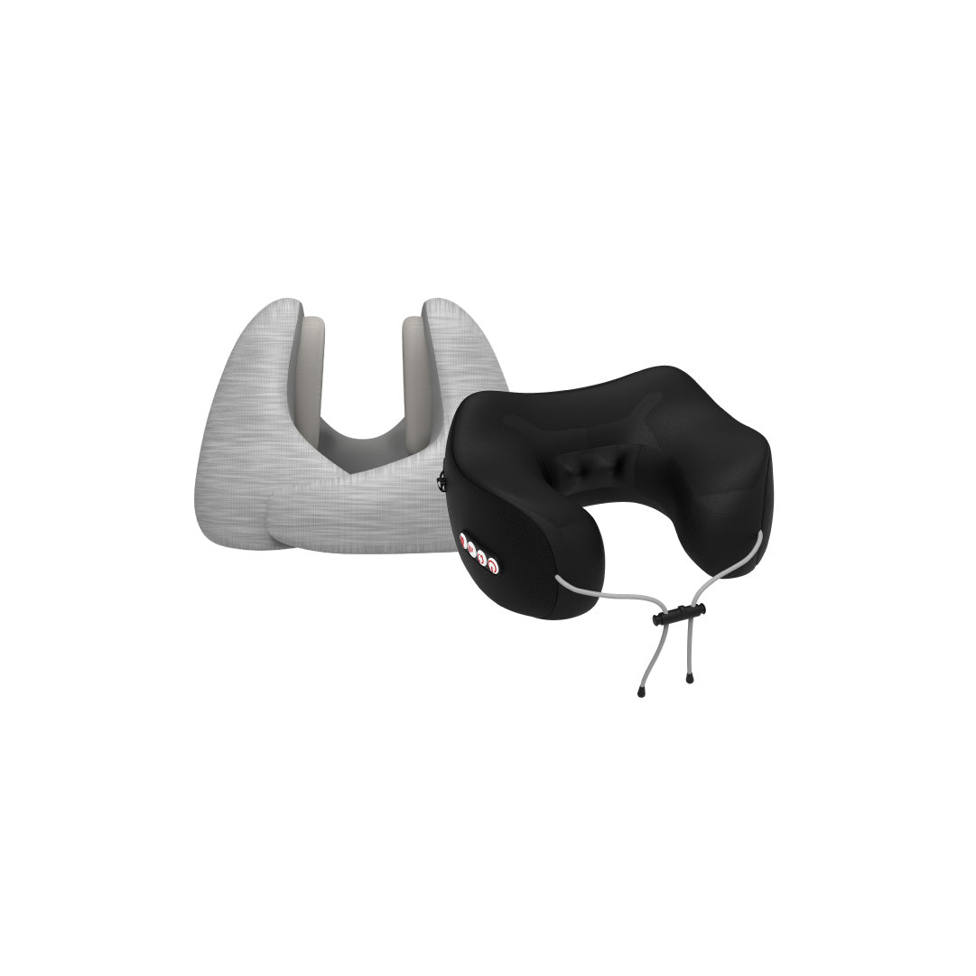 ซื้อ 1 แถม 1 | หมอนนวดคอไฟฟ้า + หมอนรองคอป้องกันเสียงรบกวน | FULI Noise Cancelling Ergo Neck Pillow + FULI Cool Tech Massage Neck Pillow