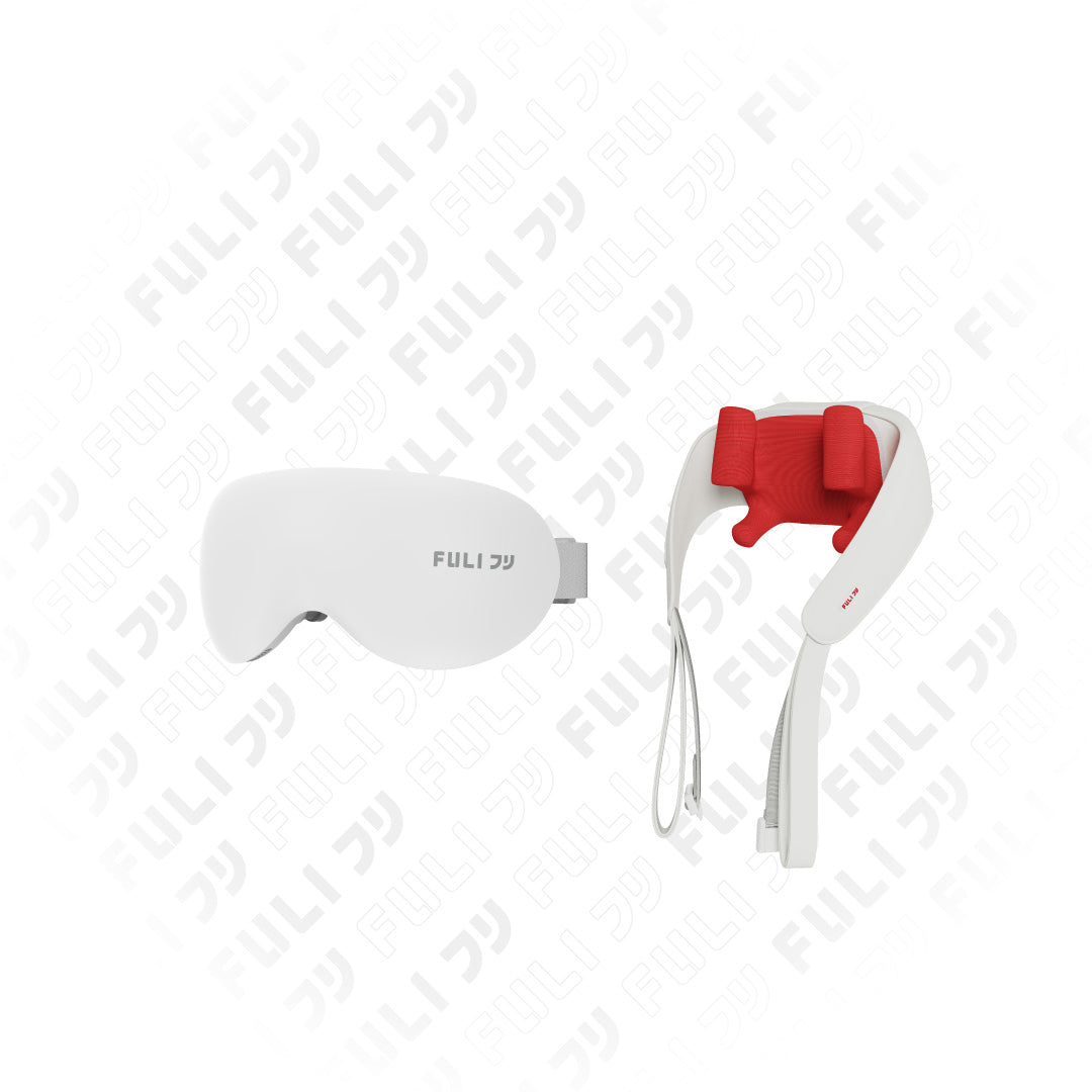 [PRE]เซตประคบเย็นสบายคอบ่าไหล่ | FULI Eye Massager Pro + FULI Neck and Shoulder Massager