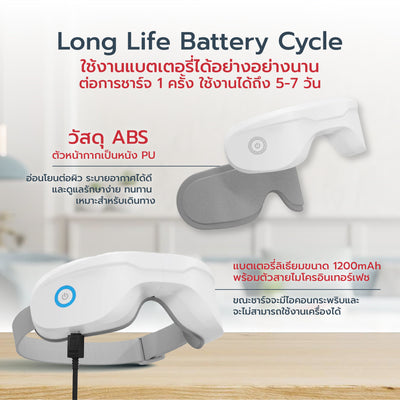 เซตคู่ผ่อนคลาย FULI -5℃ Bread Shape Pillow With Cool Tech Gel+4D Smart Eye Massager